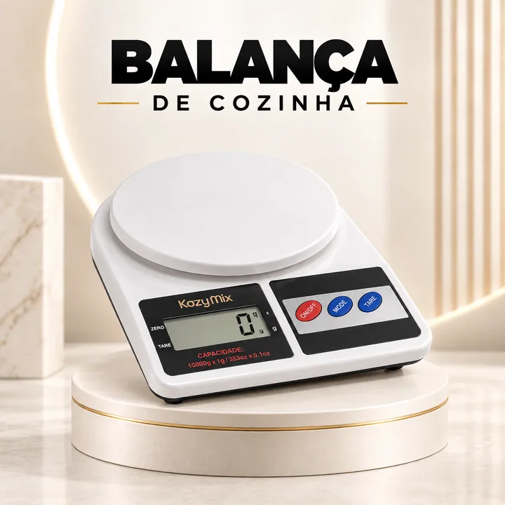 Balança digital de cozinha branca