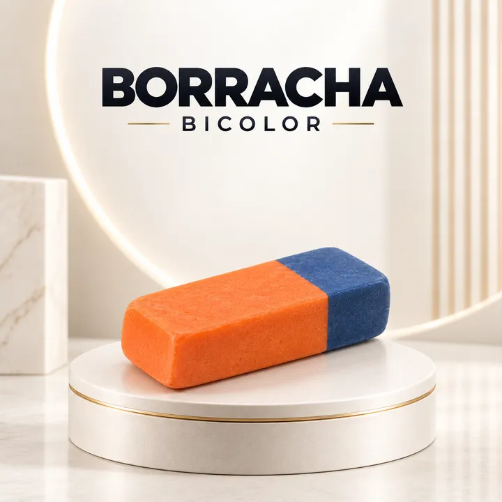Borracha escolar bicolor