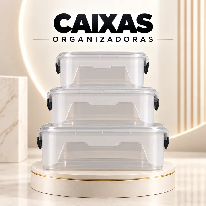 Caixas organizadoras de plástico