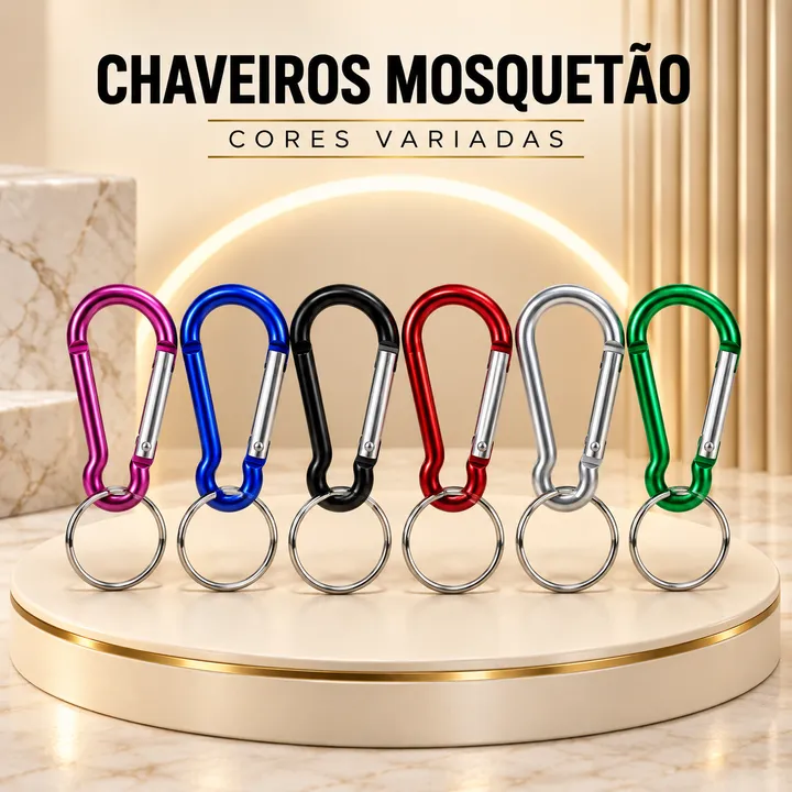 Chaveiros coloridos com mosquetão