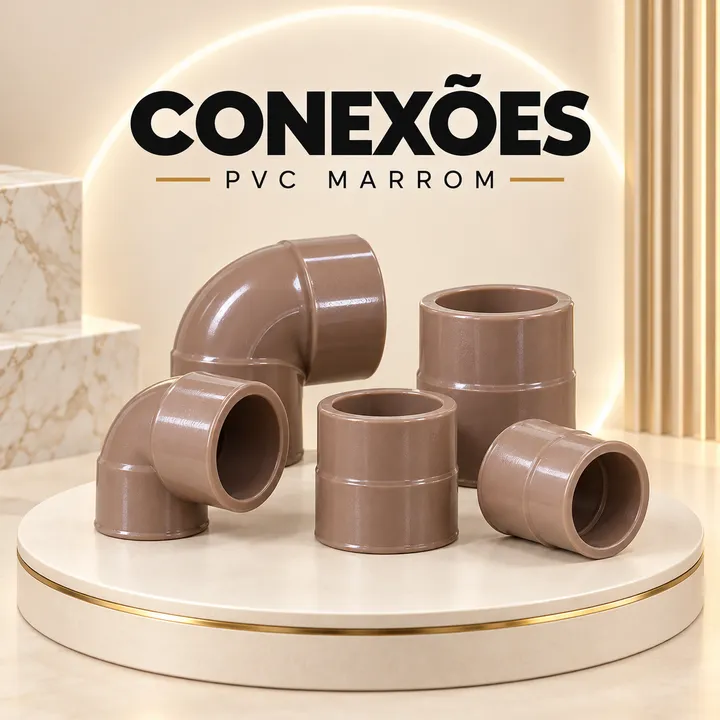 Conexões hidráulicas em PVC marrom