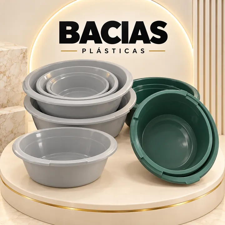 Bacias de plástico