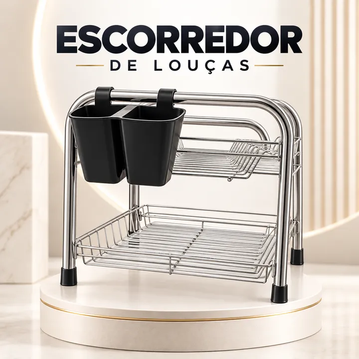 Escorredor de louças cromado
