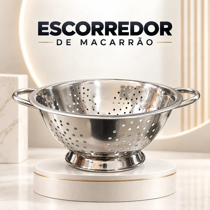 Escorredor de macarrão de inox