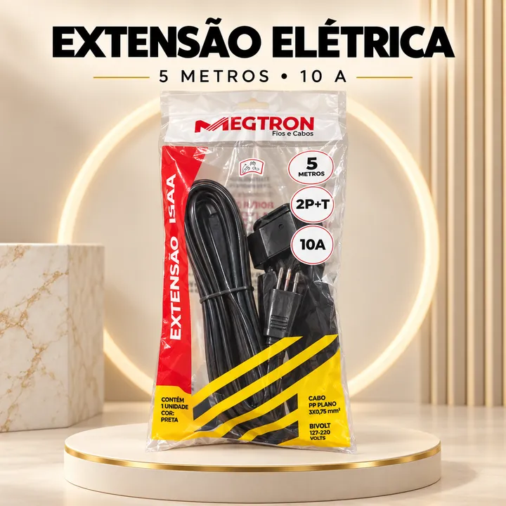 Extensão elétrica de 5 metros