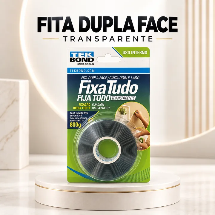 Fita dupla face transparente TEK BOND