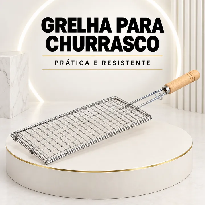Grelha dupla para churrasco
