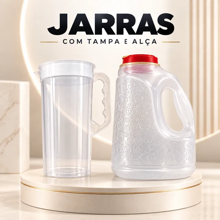 Jarras com tampa e alça