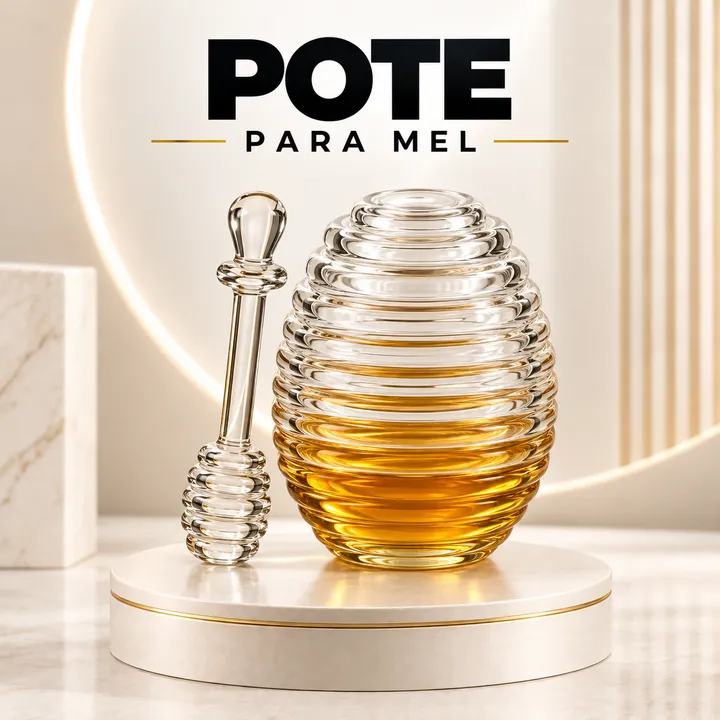 Pote de vidro para mel