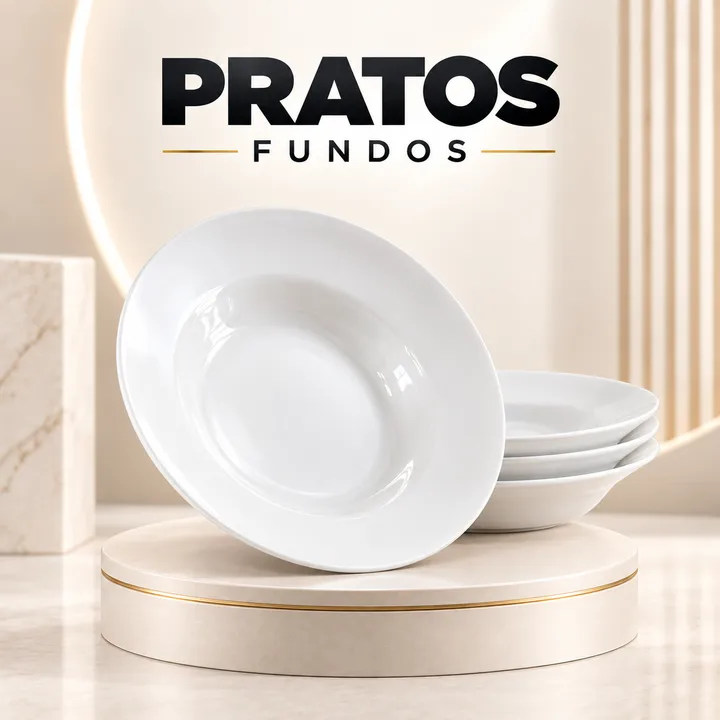 Pratos fundos brancos