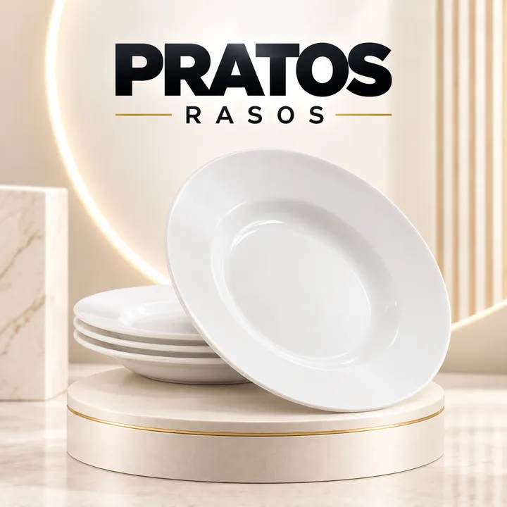 Pratos rasos de vidro