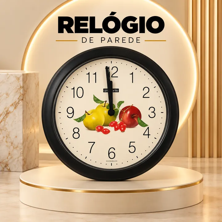 Relógio de parede com frutas