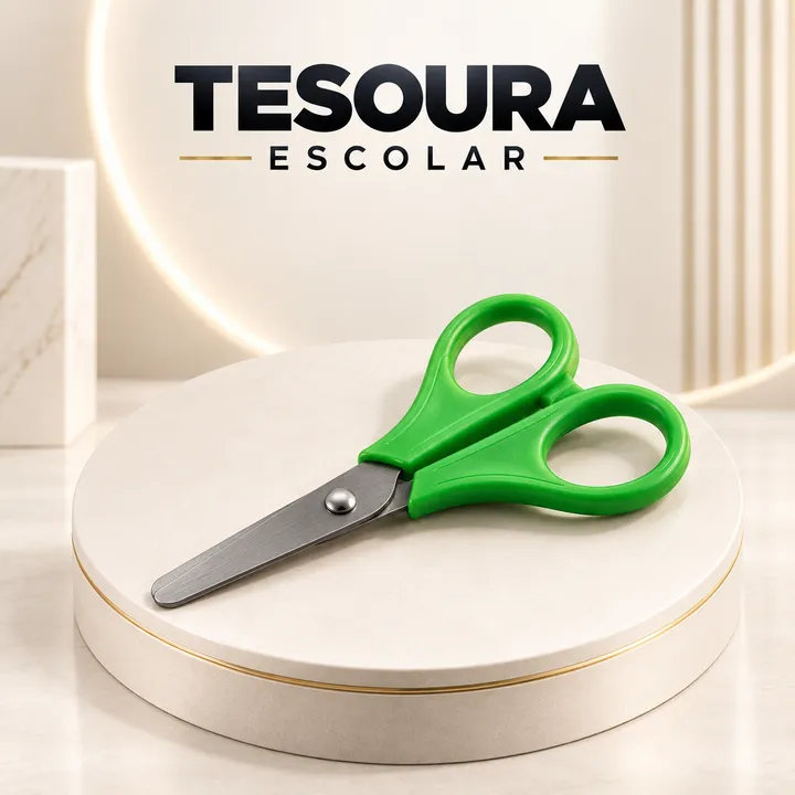 Tesoura escolar verde