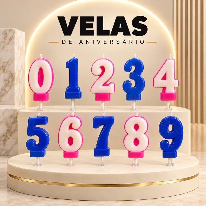 Velas de aniversário com números