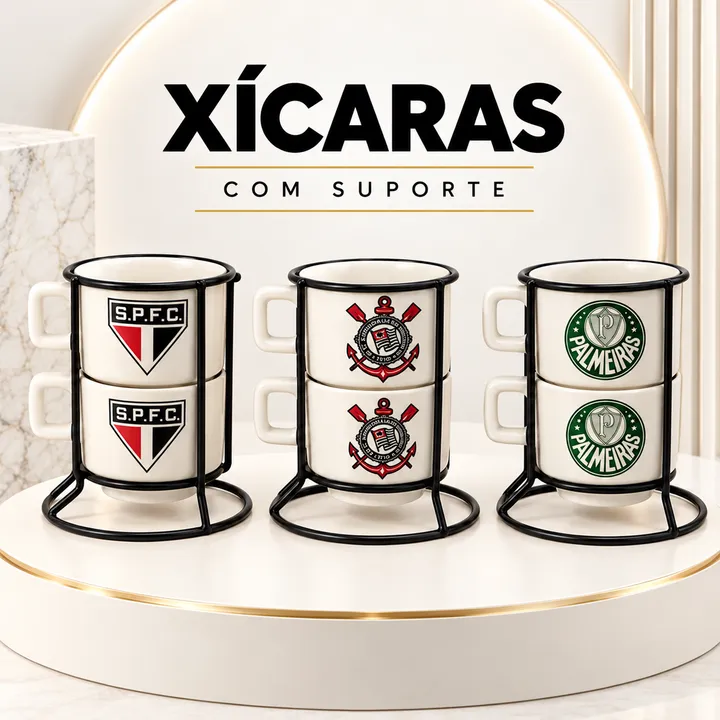 Xícaras com suporte