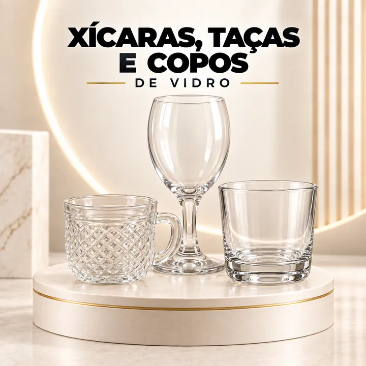 Xícaras, taças e copos de vidro